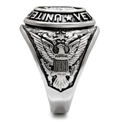 Men’s Polished Stainless Steel Black Epoxy Ring - Image 6