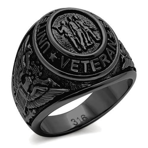 Men’s Black Ion-Plated Stainless Steel Black Epoxy Ring - Image 7