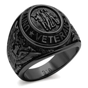 Men’s Black Ion-Plated Stainless Steel Black Epoxy Ring