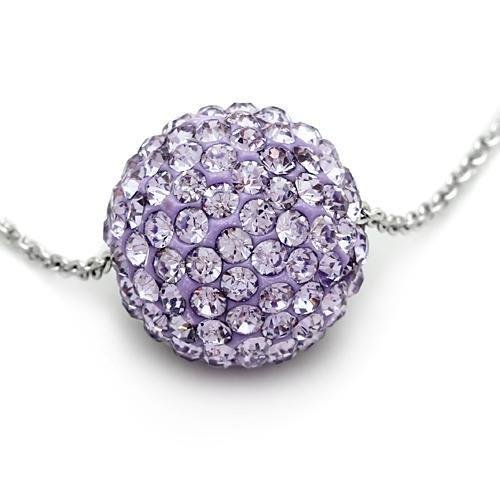 Silver-Tone Brass Light Amethyst Crystal Pendant Necklace - Image 2