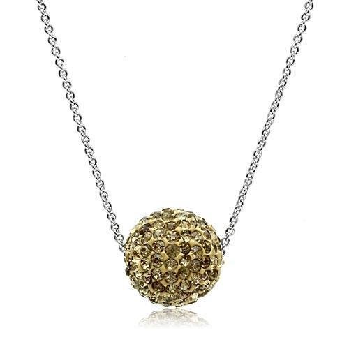 Silver-Tone Brass Topaz Crystal Pendant Necklace