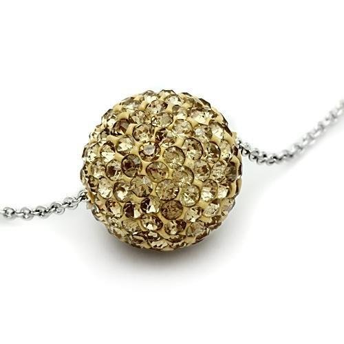 Silver-Tone Brass Topaz Crystal Pendant Necklace - Image 2